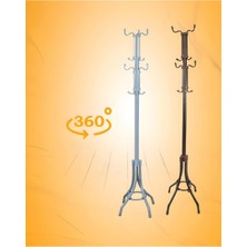 Asvera 33-004 T.E.A.K. 360° Dönerli Demonte Portmanto - Portatif Metal Elbise Şapka Askı Standı