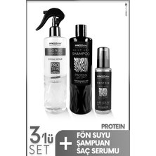 Protein Fön Suyu 400ML, Şampuan 400ML ve Saç Serumu 100ML | Güçlendirici Etki 3'lü Saç Bakım Seti