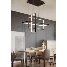 Modern, Yüksek Aydınlatmalı Sarkıt LED Avize, Kumandalı Avize, 3 Renk Aydınlatmalı, Salon Avizesi
