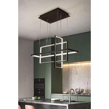Modern, Yüksek Aydınlatmalı Sarkıt LED Avize, Kumandalı Avize, 3 Renk Aydınlatmalı, Salon Avizesi
