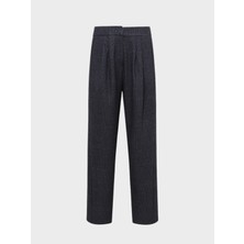 Pileli Rahat Kesim Pantolon - Çizgili