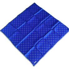 Armine Mavi Yeşil Monogram Desen Tivil İpek Eşarp 9178 - 36