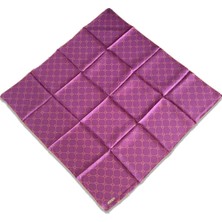 Armine Mor Turuncu Monogram Desen Sura İpek Eşarp 9178 - 31