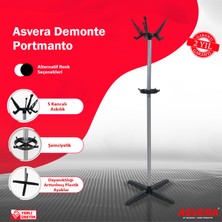 Asvera 33-006 Portatif Ayaklı Portmanto Askılık - Ekonomik Demonte Elbise Ve Şapka Askısı