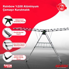 ASVERA - Rainbow %100 Alüminyum Çamaşır Kurutmalık - Full-Alüminyum Çamaşır Kurutma Asksı