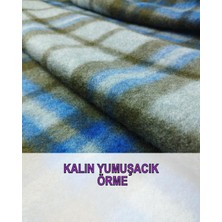 Havlı Kalın Örme Yaşil Mavi Renklerdeen: 150 cm