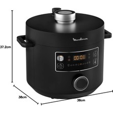 Moulinex Turbo Cuisine Elektrikli Düdüklü Tencere, 5 Litre Kapasite, 915-1090 W Güç