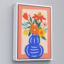 Miyrem^#canvas Serie  Minimalist Çiçek Mavi Vazoda Renkli Buket TABLOSU-7666