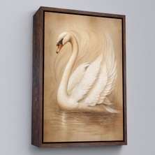 Miyrem canvas Serie  Beyaz Zarif Kuğu TABLO-7603
