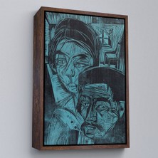 Miyrem canvas Serie  Ernst Ludwig Kirchner - Kulübedeki Köylü Çift TABLOSU-8078
