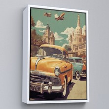 Miyrem canvas Serie  Sarı Klasik Araba TABLOSU-8066