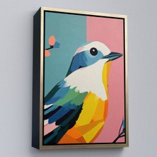 Miyrem canvas Serie  Yağlıboya Görünümlü Renkli Serçe TABLO-7558