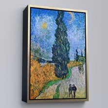 Miyrem canvas Serie  Vincent Van Gogh - Selvili ve Yıldızlı Yol Tablo - Road With Cypress And STAR-7443