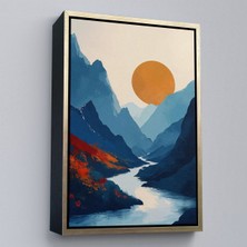 Miyrem canvas Serie  Dağların Arasındaki Güneş Manzarası TABLO-7580