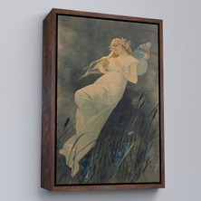 Miyrem canvas Serie  Alphonse Mucha'nın Iris Çiçekleriyle Elf TABLO-7288