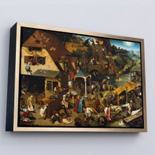 Miyrem canvas Serie  Yaşlı Pieter Brueghel - Hollanda Atasözleri Mavi Pelerin TABLO-7267