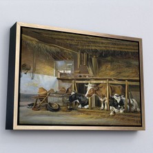 Miyrem canvas Serie  Jan Van Ravenswaay - Ahırdaki Hollanda Inekleri TABLO-7064