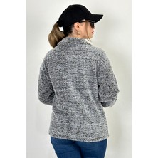 Lost Wintage Hırka Bay/bayan Welsoft Peluş Dik Yaka Demir Diş Fermuarlı Çift Cepli Oversıze Hırka