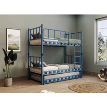 Dzgn Home Zambak Yavrulu Genç Çocuk Odası Metal Ranza ve Karyola