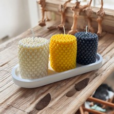 Dekoratif Tepside, 4'lü Set, Çilek Kokulu, Top Bubble Mum