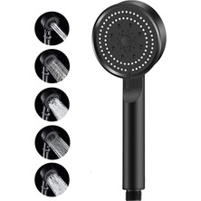 Turbo Duş Başlığı, Yüksek Basınçlı El Duşu, 5 Fonksiyonlu Duş Başlığı (Siyah)