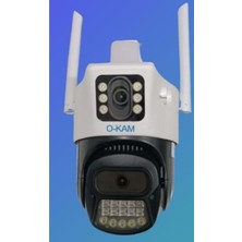 O-Kam Pro 6015 6mp Dual Lens 3.5 Inch Dual Screen Image, 15PCS Leds Dual Light Wifi Ptz Kamera