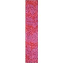 ElifEbru Exclusive Handicrafts Ebru Sanatı El Yapımı Ipek Kadın Fular Pembe Turuncu Çok Renkli Ogf 66