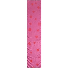 ElifEbru Exclusive Handicrafts Ebru Sanatı El Yapımı Ipek Kadın Fular Pembe Kalp Desenli Ogf 68