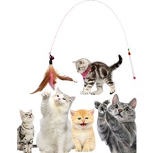 Tüylü Zilli Kedi Oltası 90 cm