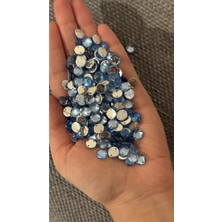 Hubjua Royal Mavi Akrilik Yuvarlak Dikme Kristal Taş Boncuk 0.4 mm x 100 Adet