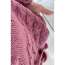 Kadın Kapüşonlu Ponpon Detay Triko Panço JB09114789