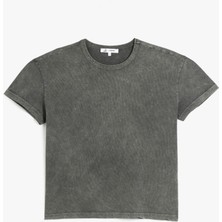 Koton Bisiklet Yaka Oversize Kısa Kollu Yıkamalı Tişört