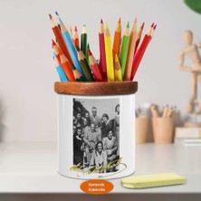 Asilmeydan Mustafa Kemal Atatürk ve Arkadaşları Ahşap Seramik Kalemlik -108