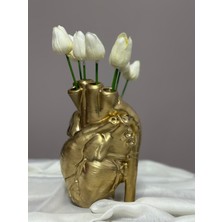 Nkateiler Anatomik Laleli Kalp Vazo 23  cm