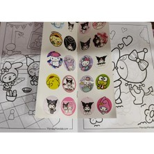 4 Adet Stickerli Boyama Kitabı (Kuromi,minnie,stitch,pijamaske Figürlü