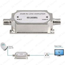 BK Teknoloji Uydu Anteni Lnb Sinyal Kuvvetlendirici In Line Amplifier 20DB 950-2400MHZ