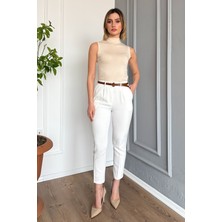 Kadın Dar Paça Kemerli Pantolon 4577