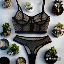 Akasha Design Puantiyeli Korseli Iç Çamaşırı Takımı