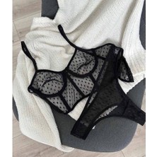 Akasha Design Puantiyeli Korseli Iç Çamaşırı Takımı
