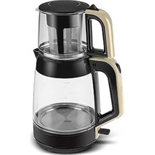 Byrshtm Karaca Glass Tea Xl 2 In 1 Cam Çay Makinesi Krem Byrnew
