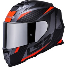 Ls2 Storm 2 Racer Turuncu Kapalı Motosiklet Kaskı Gri Camlı