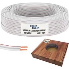 Cablecable Hoparlör Kablosu Kordon 2x1.5 Beyaz Kutulu 100 Metre