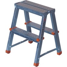 Asvera Elmas Serisi 2+2 Basamaklı Çift Çıkışlı Galvanizli Profil Merdiven (Ev, Bahçe, İşyeri İçin Uygun)
