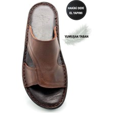 Sermoda  Erkek Terlik Hafif Terlik Deri A Şır. Kahve