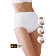 Kadın Kaşkorse Beyaz Külot 980 3'lü Ekonomik Paket