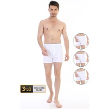 Erkek Penye Beyaz Boxer 805 3'lü Ekonomik Paket