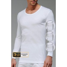 Erkek Beyaz Uzun Kol Fanila 3'lü Ekonomik Paket 435