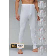 Çift Kaplan Erkek Interlok Uzun Beyaz Külot 430 6'lı Ekonomik Paket