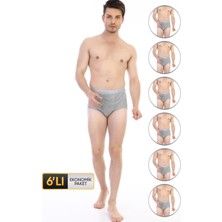 Erkek Ribana Klasik Gri Melanj Slip 860 6'lı Ekonomik Paket