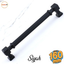 Badem10 Talas 160 mm Çizgili Siyah Metal Kulp Mobilya Çekmece Mutfak Dolabı Dolap Kulpları Kulb 16 cm